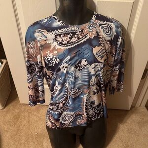 Allison Daily Paisley Print Women's Top Size 10 Petite